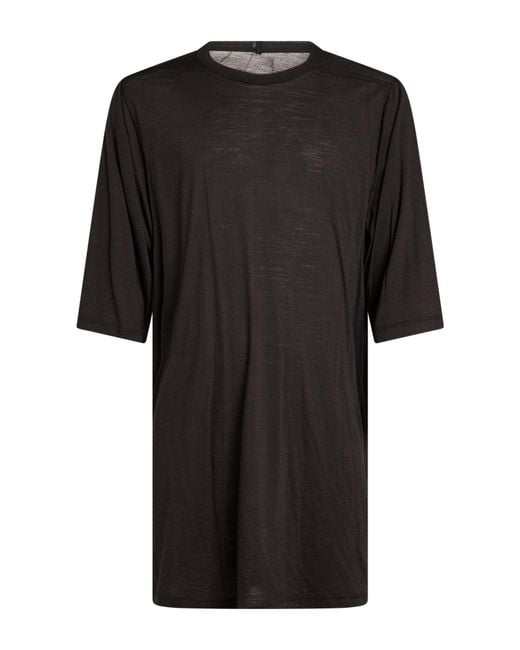 Rick Owens Black T-Shirt Virgin Wool, Silk for men
