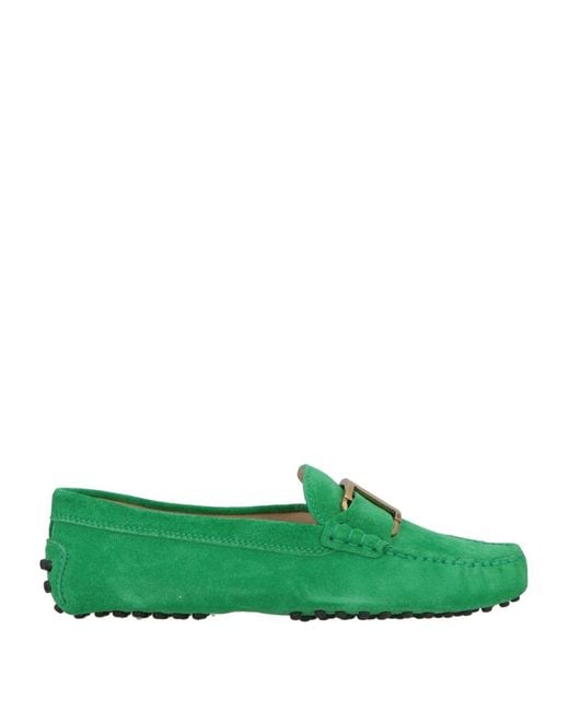 Tod's Green Loafers Leather