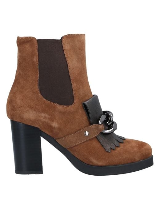 Luciano Barachini Brown Oggi Ankle Boots Leather, Synthetisches Material