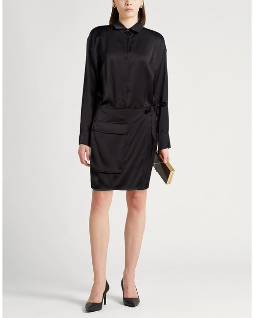 Emporio Armani Black Mini Dress Polyester, Viscose, Elastane