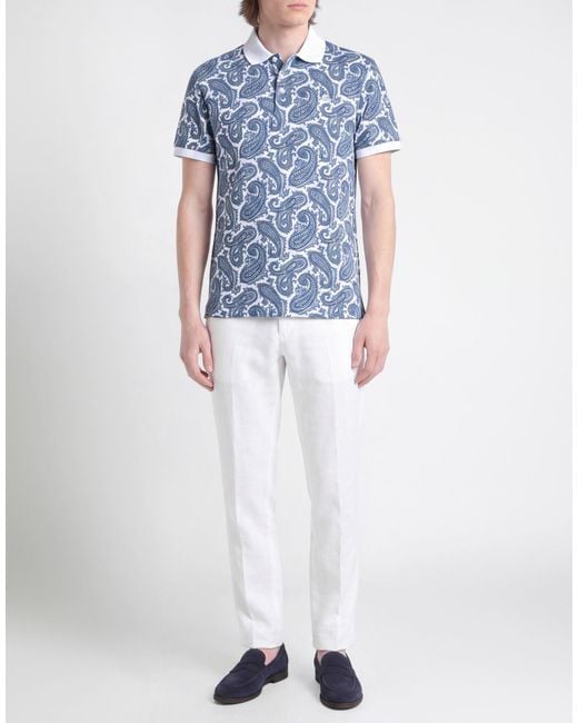 Etro Blue Polo Shirt Cotton for men