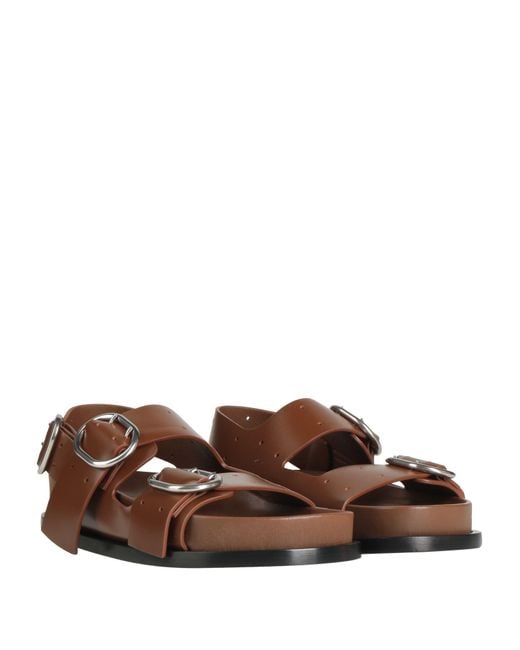 Jil Sander Brown Sandals Leather