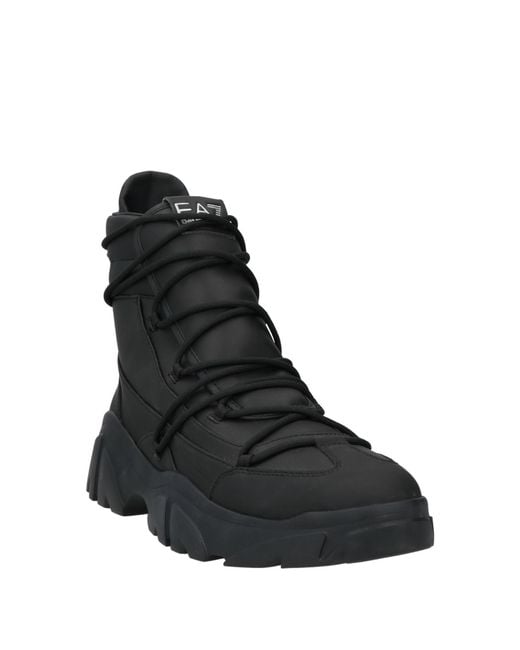 EA7 Black Ankle Boots Polyester for men