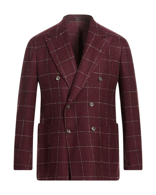 Sartorio Napoli Purple Burgundy Blazer Cashmere for men