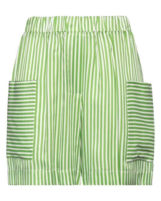Shirtaporter Green Shorts & Bermuda Shorts Viscose, Silk