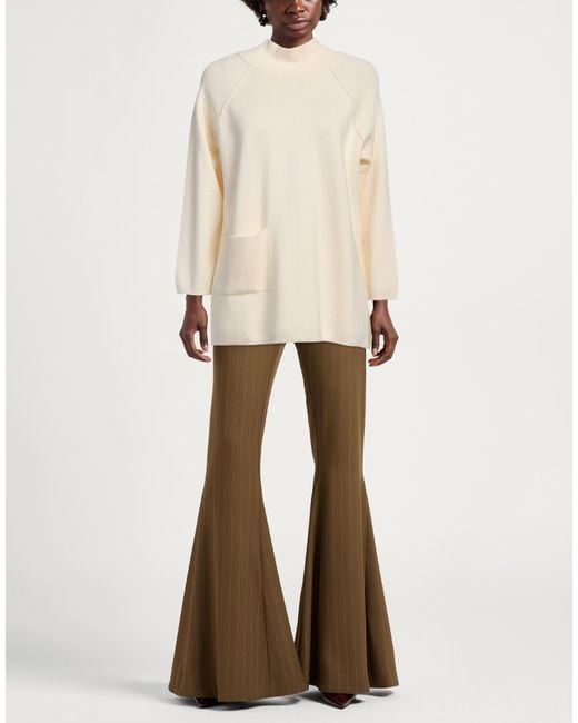 Gran Sasso White Cream Turtleneck Virgin Wool