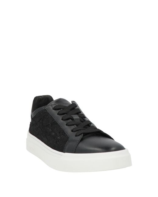 Baldinini Black Sneakers Calfskin, Textile Fibers