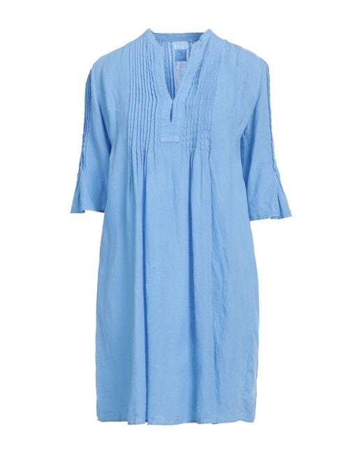 Vestito Midi di 120% Lino in Blue