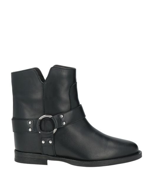 Via Roma 15 Black Ankle Boots Leather
