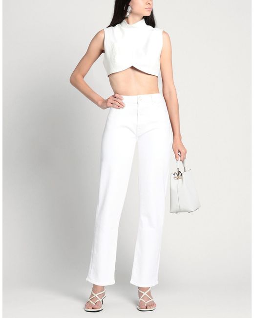 7 For All Mankind White Jeans Cotton, Lyocell, Elastomultiester, Elastane