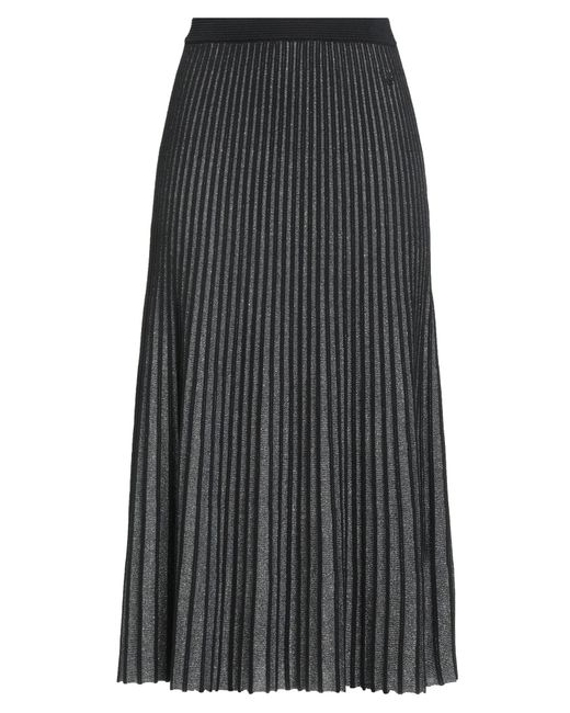 Karl Lagerfeld Gray Midi Skirt Viscose, Nylon, Metallic Fiber, Elastane
