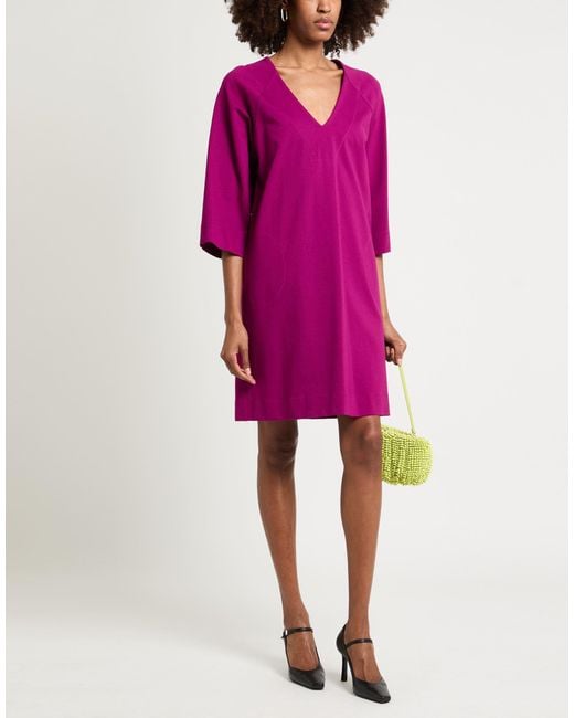 Clips Pink Mauve Mini Dress Viscose, Polyamide, Elastane