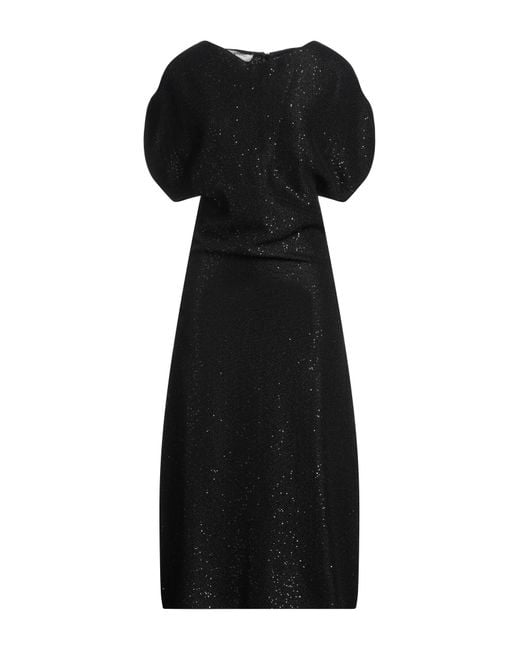 Philosophy Di Lorenzo Serafini Black Midi Dress Polyester, Viscose, Polyamide