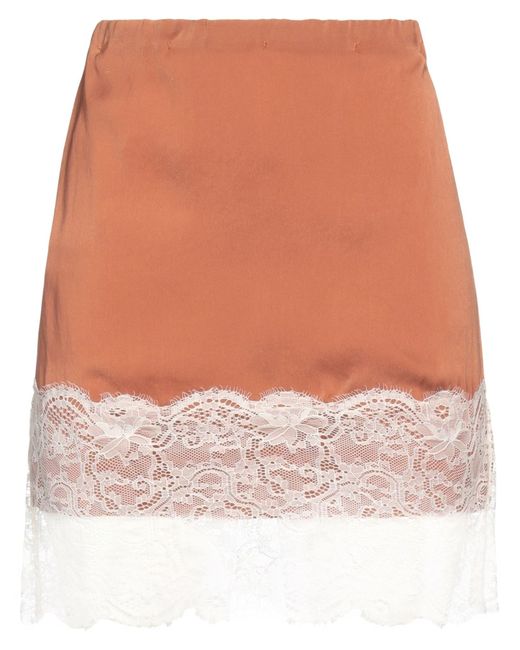 Aniye By Natural Tan Mini Skirt Polyester, Polyamide
