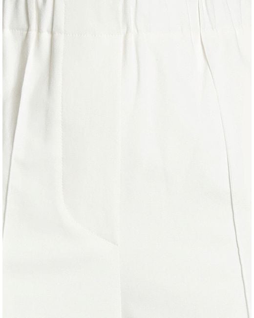 Alysi White Ivory Pants Polyester, Viscose, Elastane
