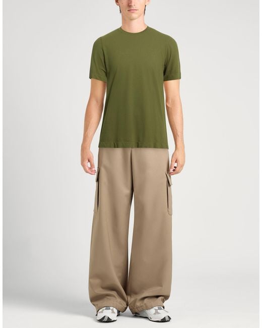 Alpha Studio Green Military T-Shirt Cotton, Elastane for men