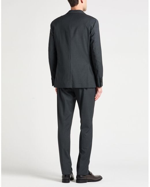 Lardini Black Suit Polyester, Wool, Elastane for men