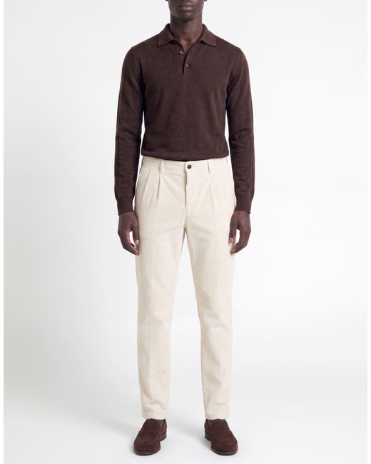 Incotex Natural By Slowear Ivory Pants Cotton, Elastane for men