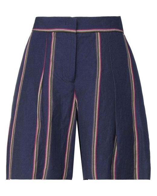 PT Torino Blue Dark Shorts & Bermuda Shorts Viscose, Linen