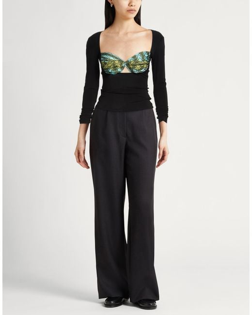 MARINE SERRE Black Top Viscose, Elastane, Silk