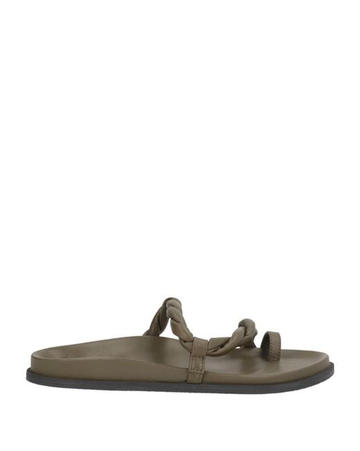 Elena Iachi Green Thong Sandal Leather