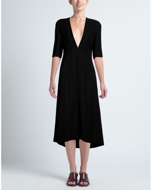 Jil Sander Black Midi-Kleid
