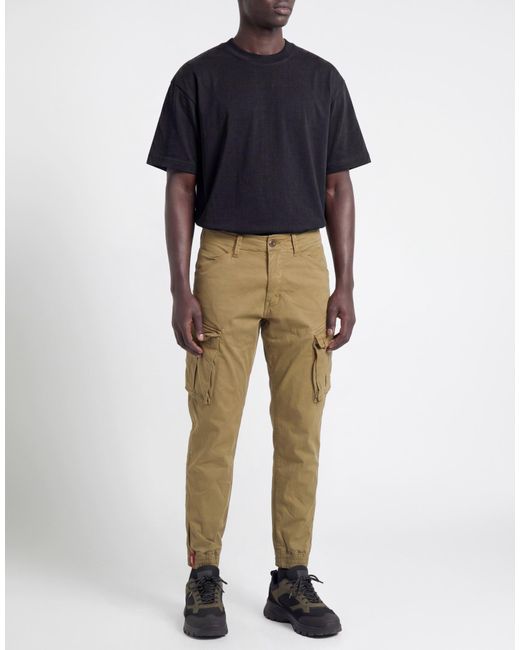 Alpha Industries Green Pants Cotton, Elastane for men