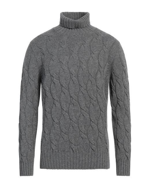 Barba Napoli Gray Turtleneck Virgin Wool, Viscose, Cashmere for men