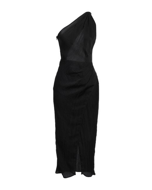 Sandro Black Midi Dress Acetate, Polyamide