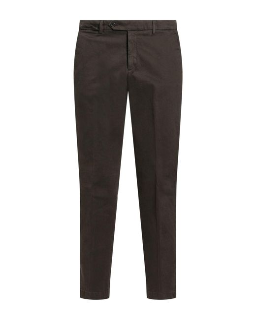 Paoloni Gray Military Pants Cotton, Elastane for men