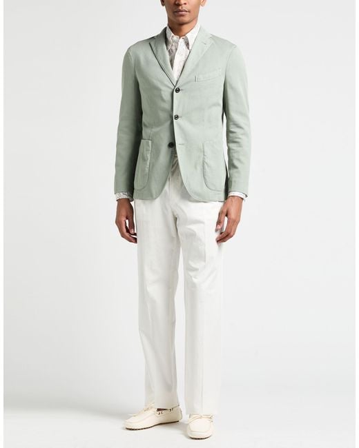 Boglioli Green Blazer Cotton, Elastane for men