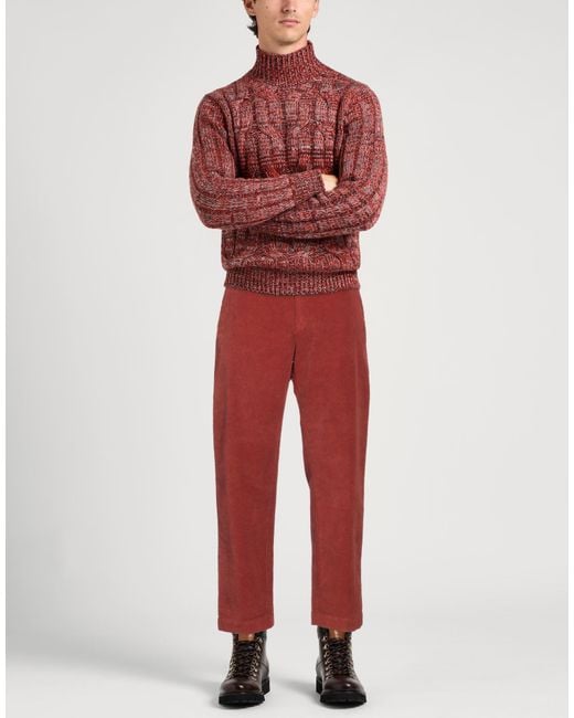 Brooksfield Red Pants Cotton for men