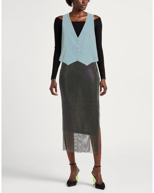 Siste's Blue Tailored Vest Polyester, Elastane