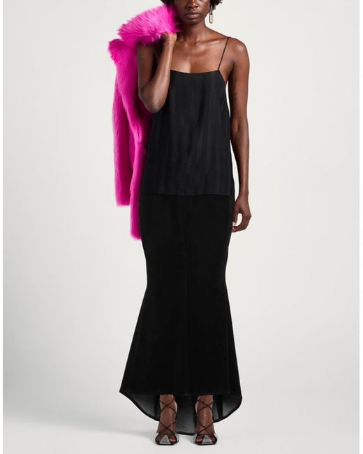 Nineminutes Black Maxi Skirt Cotton, Polyurethane, Viscose, Elastane