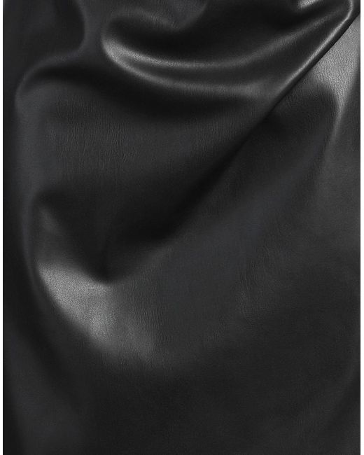 Kaos Black Mini Dress Polyurethane, Polyester