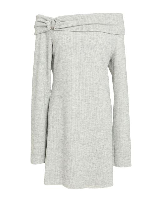 Haveone Gray Light Mini Dress Polyester, Viscose, Elastane