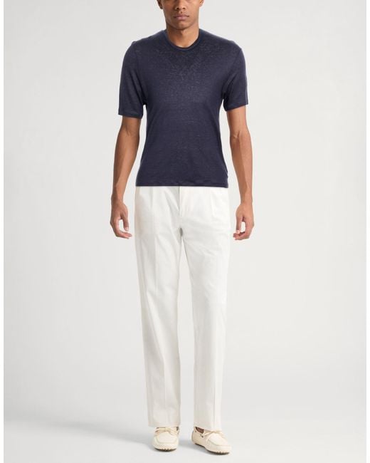 Paul & Shark Blue T-Shirt Linen for men