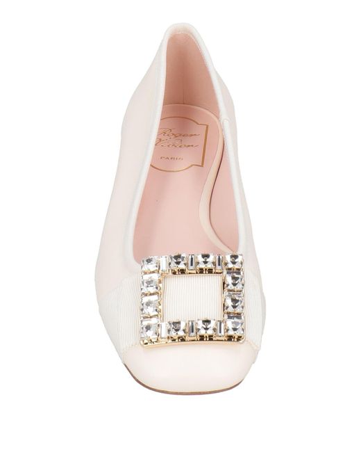 Roger Vivier Natural Ballet Flats Leather
