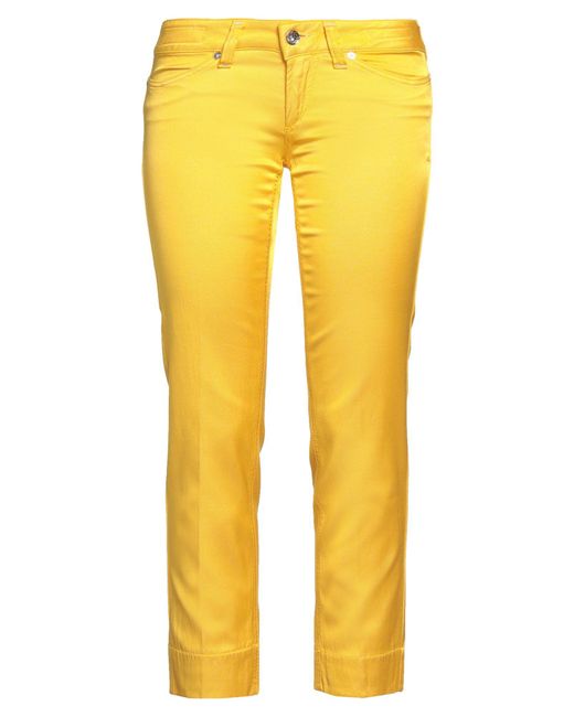 Jacob Cohen Yellow Pants Cotton, Viscose, Elastane
