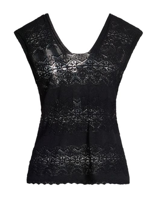 Twinset Black Top Viscose, Polyamide