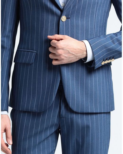 Grey Daniele Alessandrini Blue Suit for men