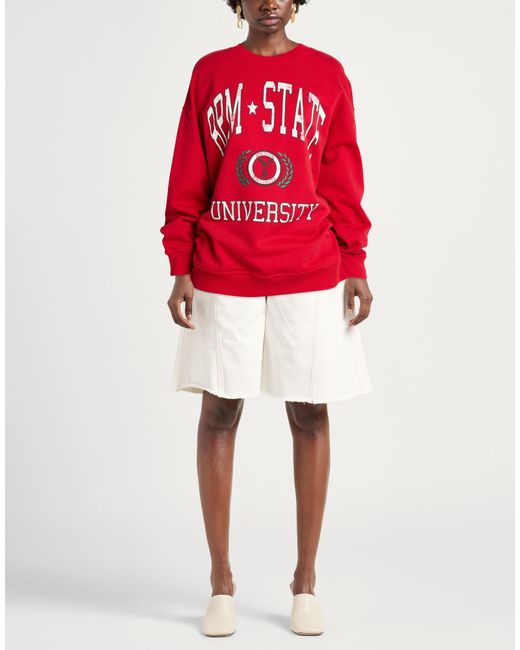 8pm Red Sweatshirt Cotton, Elastane
