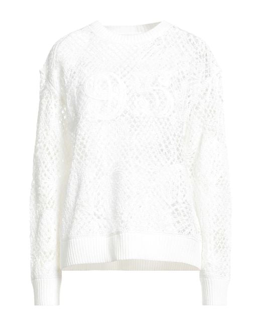 Max Mara White Sweater Cotton, Polyester