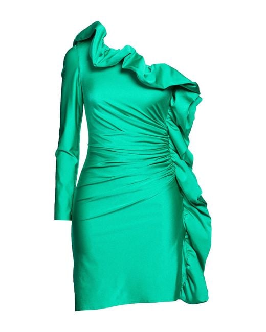 P.A.R.O.S.H. Green P.A.R.O..H. Mini Dress Polyamide, Elastane