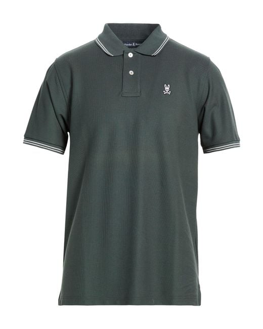 Psycho Bunny Green Dark Polo Shirt Pima Cotton for men