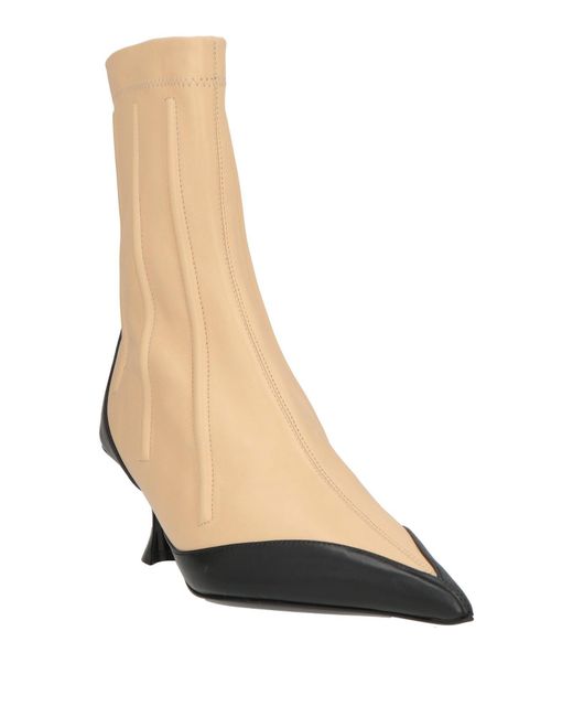 Mugler White Ankle Boots Leather