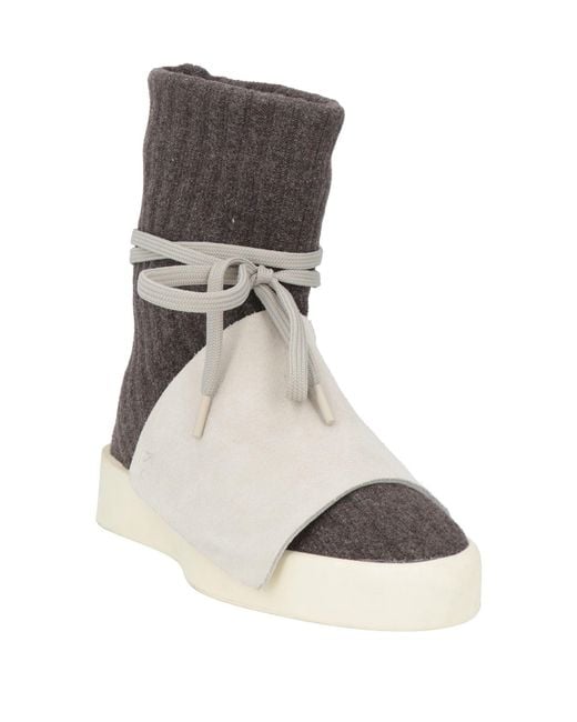Fear Of God Gray Ankle Boots Textile Fibers, Leather for men