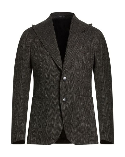 Tagliatore Black Blazer Virgin Wool, Silk, Cotton, Polyacrylic for men