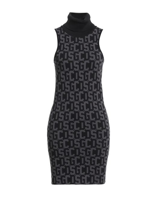 Gcds Black Mini Dress Polyamide