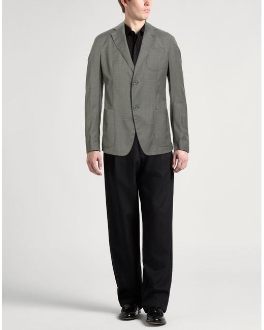 Emporio Armani Gray Blazer Virgin Wool for men